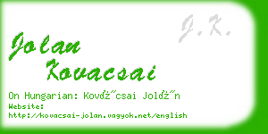 jolan kovacsai business card